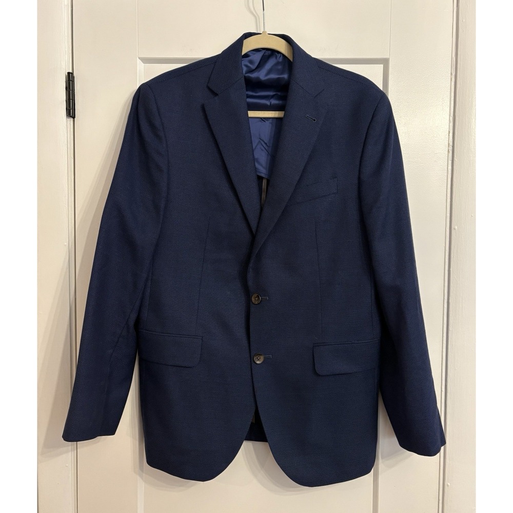 Jack Victor Men's Navy Blazer Sport Coat - Classic Two-Button. 40R